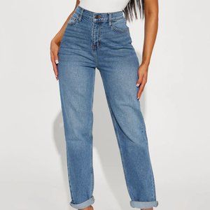 High-Waisted Medium Wash Mom Jeans